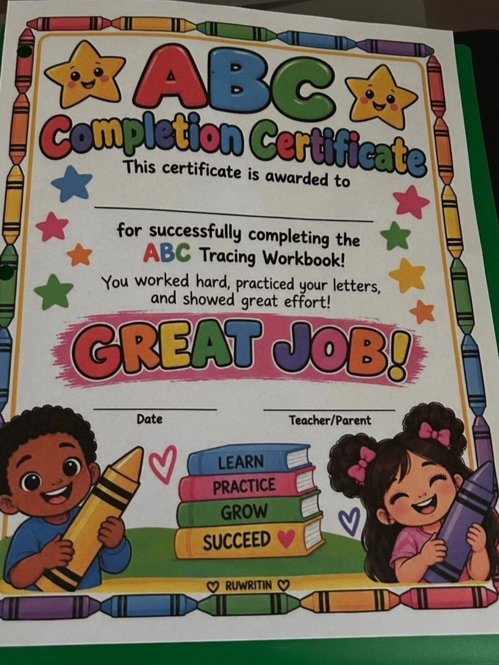 ABC Tracing Folder Learning Workbook Folder - Picture 5 of 5